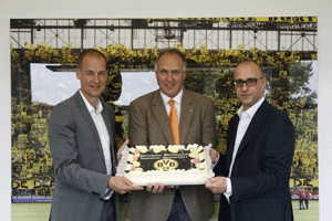 Carsten Cramer, Direktor Sales & Marketing BVB, Andreas Wanstrath Verkaufsleiter Branchenl�sungen GWS, Marcus Knipping, Direktor Finance BVB